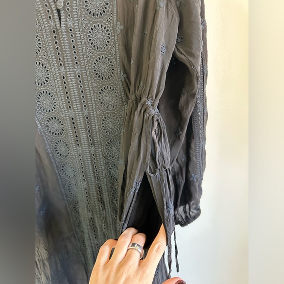 Johnny Was Black Mercury Eyelet Lace Maxi Dress Large - Picture 9 of 12